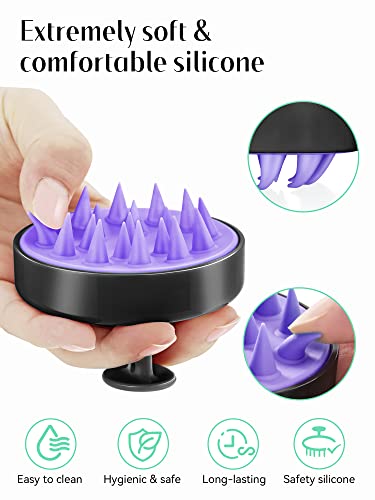 HEETA Scalp Massager Hair Growth, Soft Silicone Bristles to Remove Dandruff and Relieve Itching, Scalp Scrubber for Hair Care Relax Scalp, Shampoo Brush for Wet Dry Hair, Upgraded Material, Green