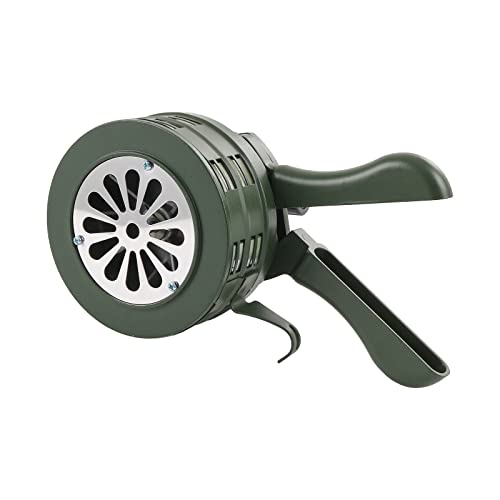 DICMIC Metal Hand Crank Siren Horn, Manual Handheld Air Raid Siren, Portable Loud Emergency Safety Siren, Green