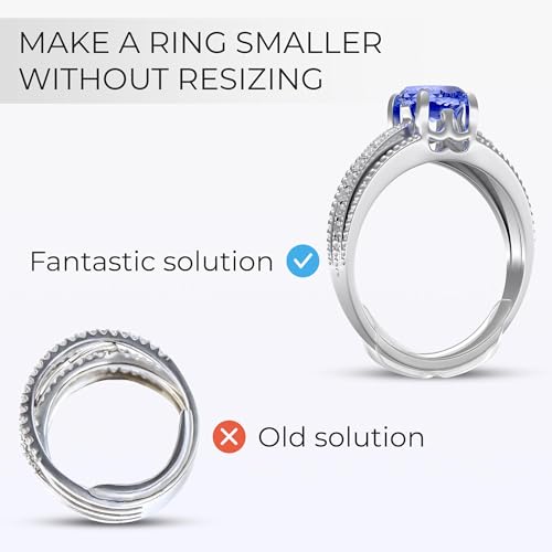 5 STARS UNITED Ring Sizers for Loose Rings - 8-Pack Easy-Clip Ring Size Adjuster for 1-10 mm Band Widths - Ring Guards for Women and Men, Not for Size 11+ Rings