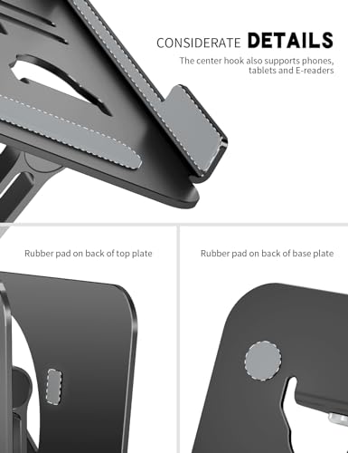 ToBeoneer Laptop Stand for Desk, Adjustable Laptop Stand, Foldable Laptop Riser Portable Computer Stand Compatible with MacBook Air/Pro, Dell XPS, Lenovo, HP and All Laptops up to 15.6 inches (Black)