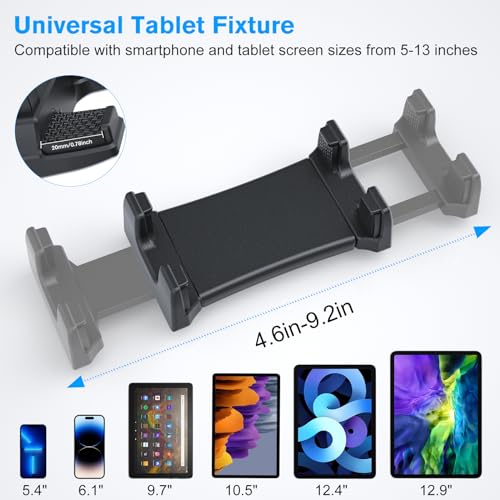 OHLPRO Car Tablet Holder - Heavy Duty Drill Base, Compatible with iPad Samsung Tab 5"-13" Tablet and Phone, Car Tablet Mount for Truck/Business Vehicle/Desktop/Wall, etc.