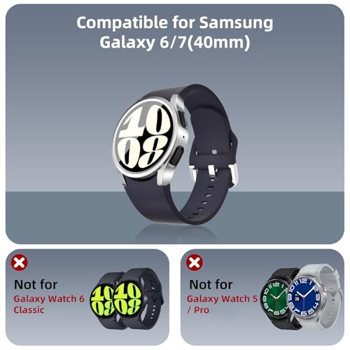 Nxtudy Screen Protector Compatible with Galaxy Watch 7 FE 40mm, 【5+5 Pack】 HD Tempered Glass Protective Film and Hard PC Bumper Case for Samsung Watch 4 & 5, Face Cover for Samsung Watch 7 FE 40mm