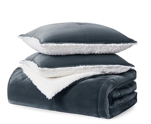 UGG 00519 Blissful Full-Queen Comforter Set Ultra Soft Velvety Flannel Oversized Comforter and Pillow Machine Washable Soft Cozy Bedding Queen Size Blanket Set for Bedroom Accent, Full/Queen, Imperial