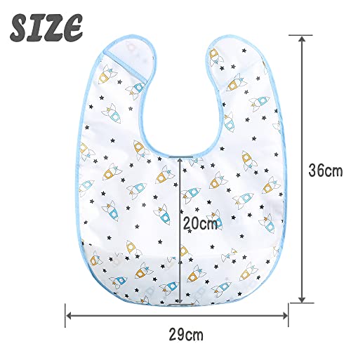 Baby bibs Waterproof Toddler bib - Feeding bib with Pocket for Infant Boy Girl Washable 6-55M