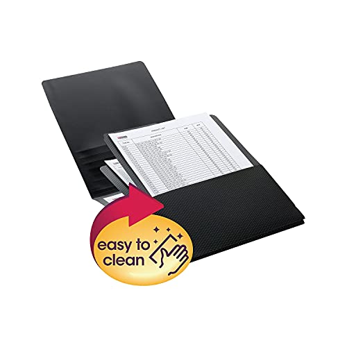 Smead Frame View Poly Two-Pocket Folder, Letter Size, Black, 5 Per Pack (87705) (Pack of 1)