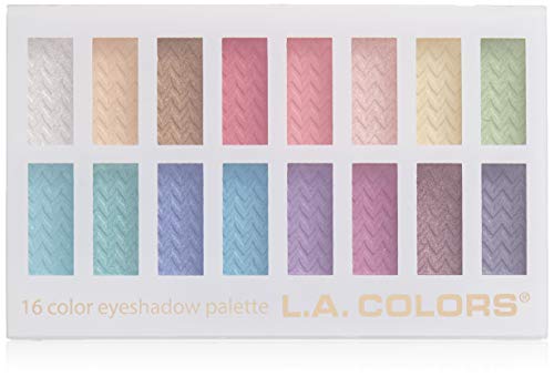 L.A. COLORS 16 Color 1.02 Ounce Eyeshadow Palette and wet n wild 0.13 Ounce Fuchsia with Blue Pearl Hydrating Lipstick Bundle