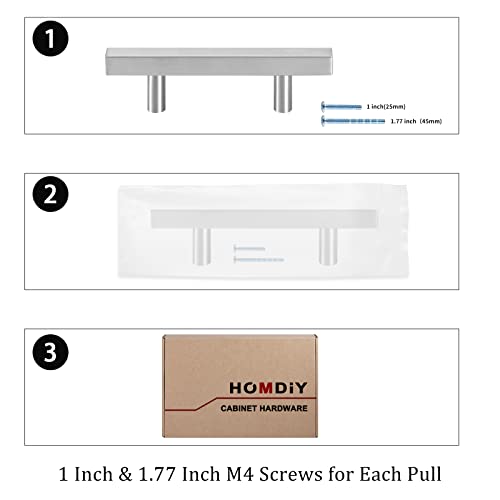 homdiy Brushed Nickel Kitchen Cabinet Hardware - 1 Pack Stainless Steel Dresser Drawer Pulls 8-4/5 inch Cupboard Door Pull for Bathroom, Bedroom