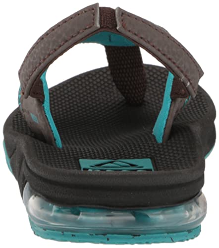 Reef Boy's Little Fanning Sandal, Lime/Navy, 11 Kid