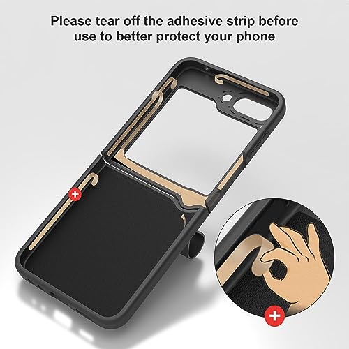 Nillkin Galaxy Z Flip 5 Case with 2 in 1 Wider Strap and Kickstand Shockproof Silicone Slim Cover Samsung Galaxy Z Flip 5 Case for Women and Men, Full Protective Samsung Flip 5 Phone Case 2023-Black