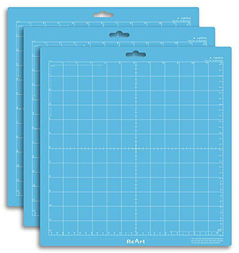 ReArt Cutting Mat Suit for Silhouette Cameo 3 Packs 12” x 12” - Light Grip Adhesive Cutting Mat Replacement Set Mats Vinyl Craft
