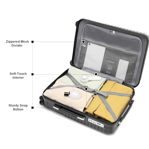 Somago Carry on luggage 20 inch Travel Suitcase Airline Approved Hardside 100% Polycarbonate Lightweight with 4 Wheels TSA Lock YKK Zippers for Man Woman (14"/20", Turquoise Blue)
