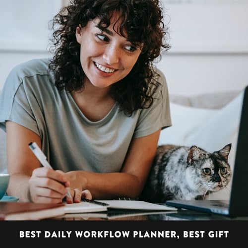 KNTHE 2024 Planner. Undated Daily Planner, Weekly and Monthly Planner 2024. Achieve Your Goals, A5 Size, Hardcover Agenda with Time Slots. Start Anytime Daily Workflow Planner. (Black)