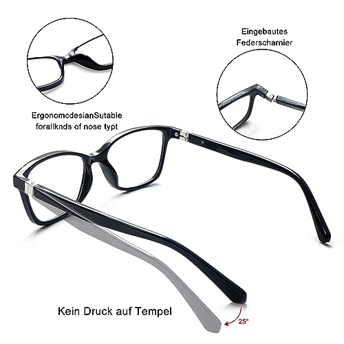 STASTEND 4 Pack Progressive Multifocus Reading Glasses for Women Men Spring Hinge Blue Light Blocking Readers (MIX, 1.75, x)