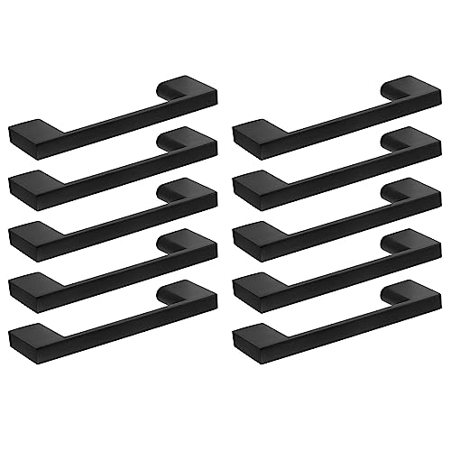 Design House 206524 Portico Modern Square Cabinet Pull, 96mm 5-Pack, Matte Black