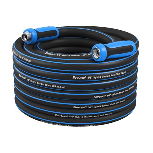 Fevone Garden Hose 3 ft x 5/8 ", Heavy Duty Water Hose with Rotatable Grip Handle, Easy to Connect, Fits Hoses/Pipes of All Replacement/Replaceable Parts, Solid Aluminum Fittings - Zero Leak