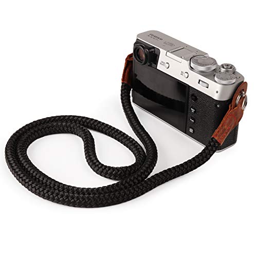 MegaGear MG939 Cotton Camera Hand Wrist Strap Comfort Padding, Security for All Cameras (Small23cm/9inc), Black