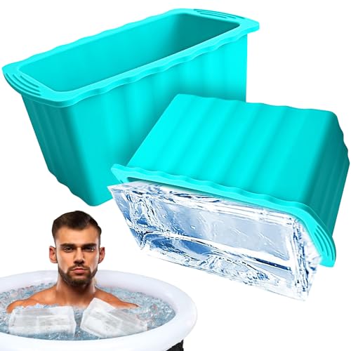 Extra Large Ice Block Molds-3LB Extra Thick Large Silicone Ice Cube Molds Reusable Giant Ice Cube Bricks Maker Molds Big Ice Cube Tray for Coolers &Ice Bath Tub Cold Plunge Water Chiller Accessories