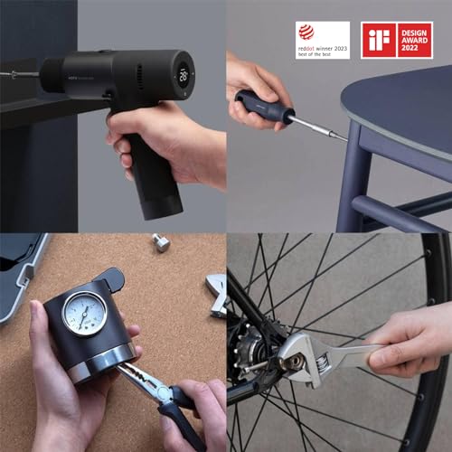 HOTO Cordless Brushless Drill Tool Set, Variable Speed, Hidden Buckle, Unique LED Screen, Intelligent Digital Display, Safe, Exquisite & Practical, High-end Drill Kit for Home/Daily Use