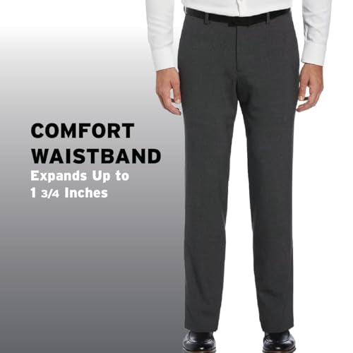 Savane Men's Slim Fit 4-Way Stretch Pant With Active Waistband, 38W x 29L, Charcoal