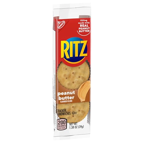 RITZ Peanut Butter Sandwich Crackers, 48 Snack Packs (6 Boxes, 6 Crackers Per Pack)