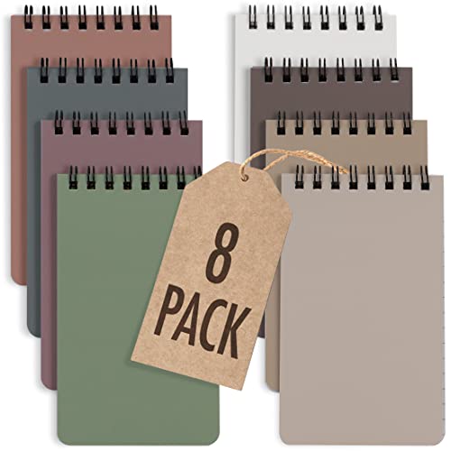 ZICOTO Aesthetic Pocket Notebooks Set Of 8 - Small 3x5 Spiral Notepads With Lined Pages - The Perfect Little Mini Note Pads to Stay Organized and Boost Productivity at Work or School