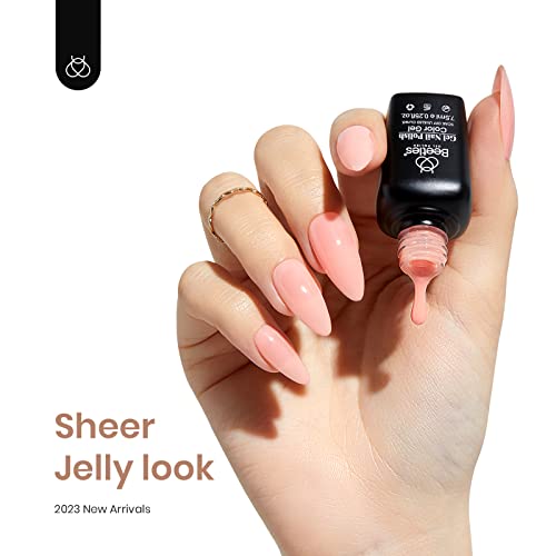 Beetles Gel Nail Polish Set 6 Colors Glitter Sky Blue Purple Gel Polish Kit Lavender Violets Gel Nail Polish Gel Nail Polish Soak off Uv LED Gel Manicure DIY Nail Home