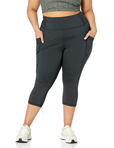 Amazon Essentials Women's Active Sculpt Workout Athleisure High Rise Capri Leggings with Pockets (Available in Plus Size), Multicolor Marble, 5X