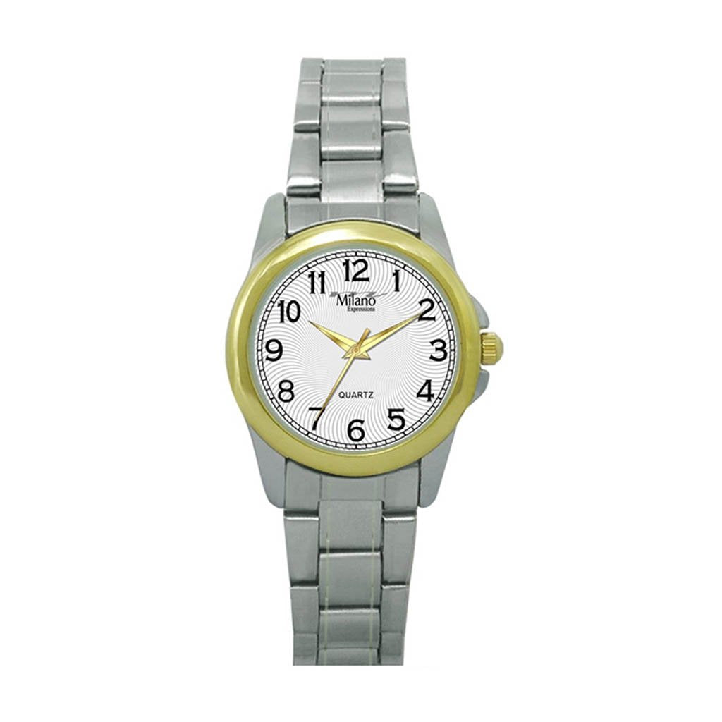 M Milano Expressions Two-toned Silver/Gold Metal Band Watch, Waterford