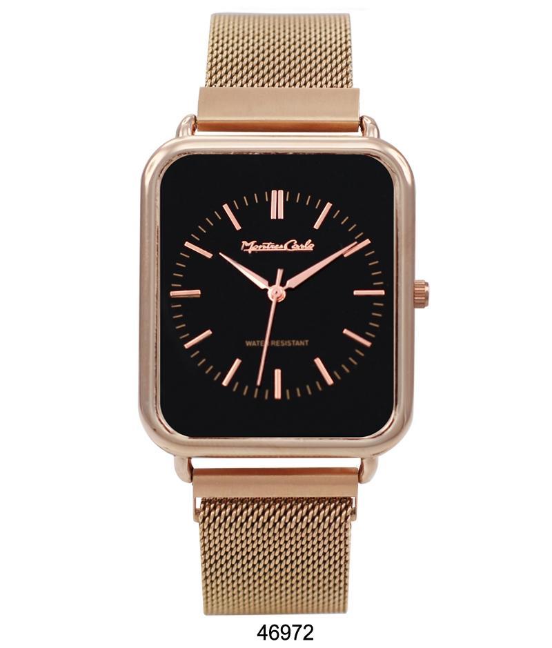 Montres Carlo Rose Gold Stainless Steel Mesh Band Watch - Auburn