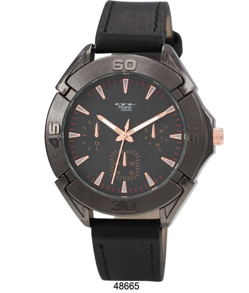 46MM Milano Expressions Vegan Leather Band Watch