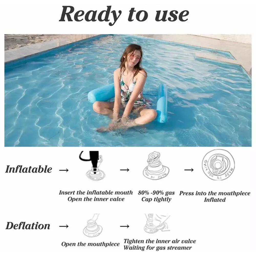 Water Hammock Recliner Inflatable Floating Swimming Mattress Pool Bed