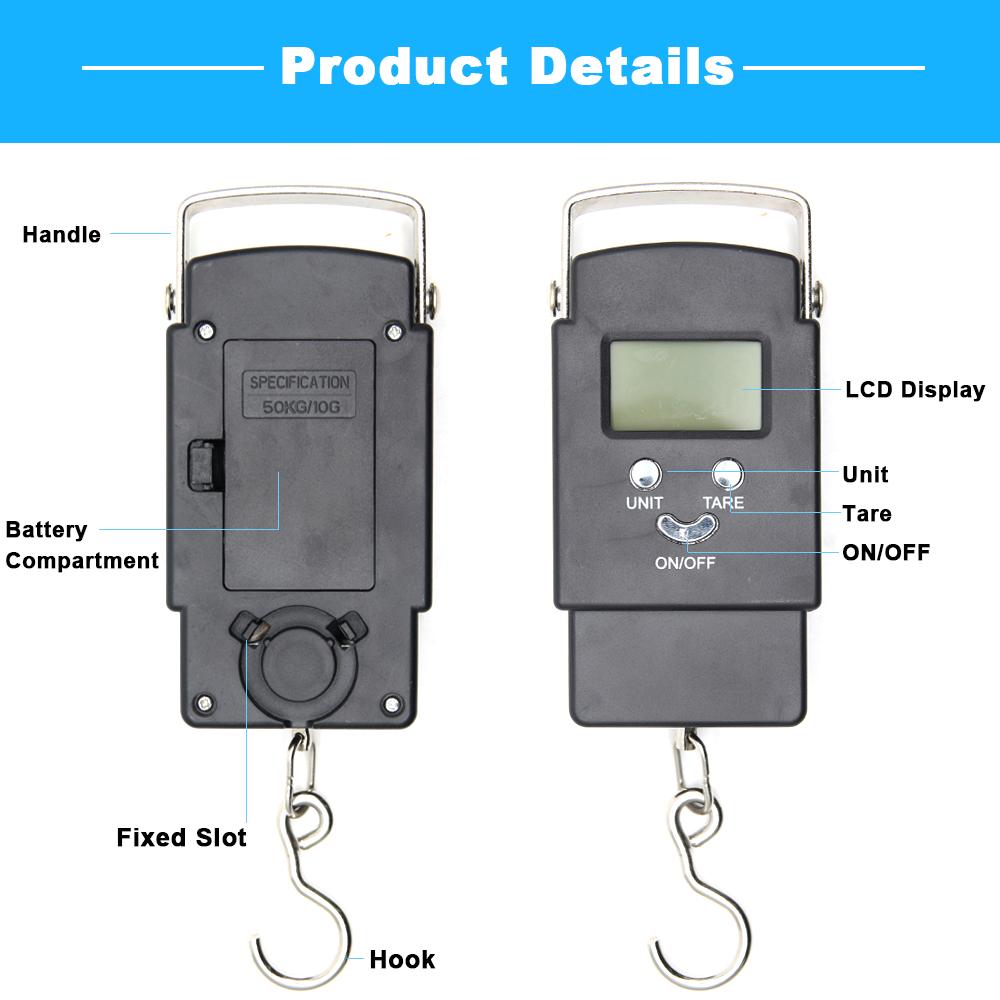 Fishing Weighting Steelyard Portable Electronic Hanging Hook Scale