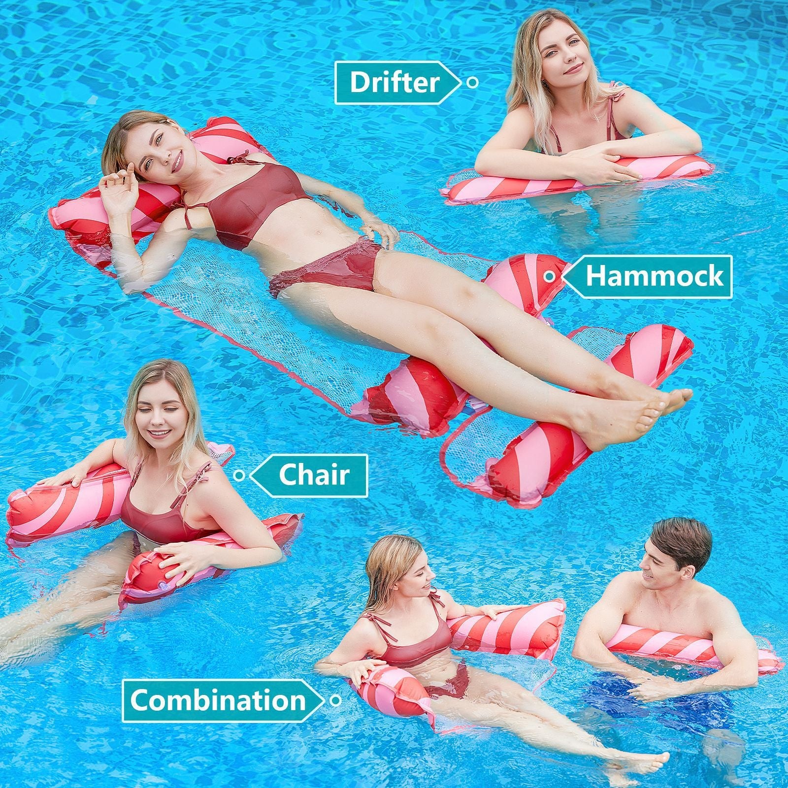 Durable Inflatable Pool Floats Water Hammock Swimming Pool Floats for