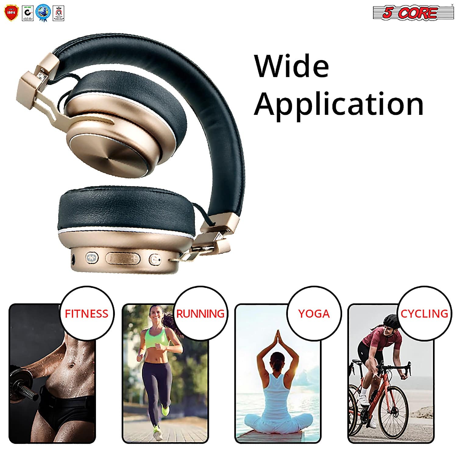 5Core Premium Headphone inbuilt Mic Over Ear Wireless Headset