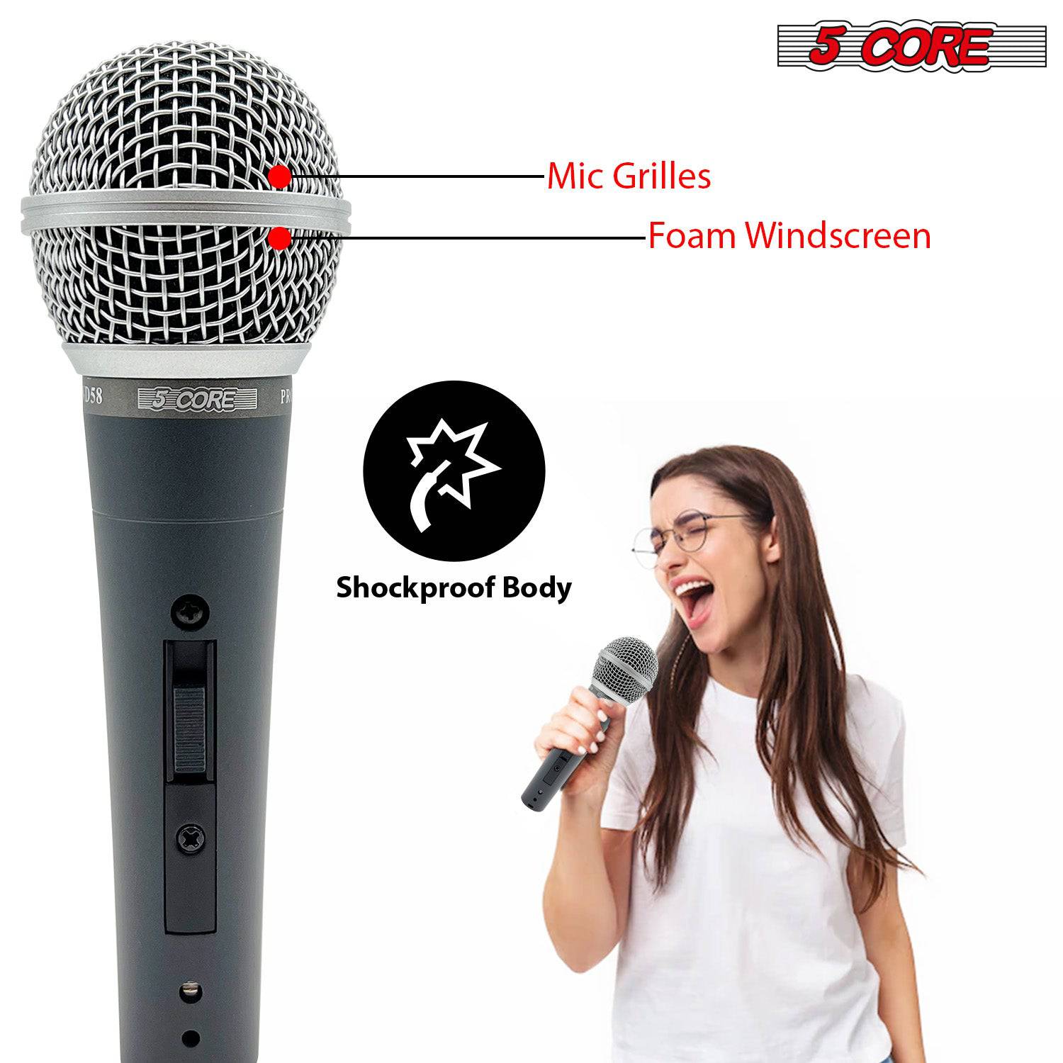 5 CORE Premium Vocal Dynamic Cardioid Handheld Microphone Neodymium (ND-58)