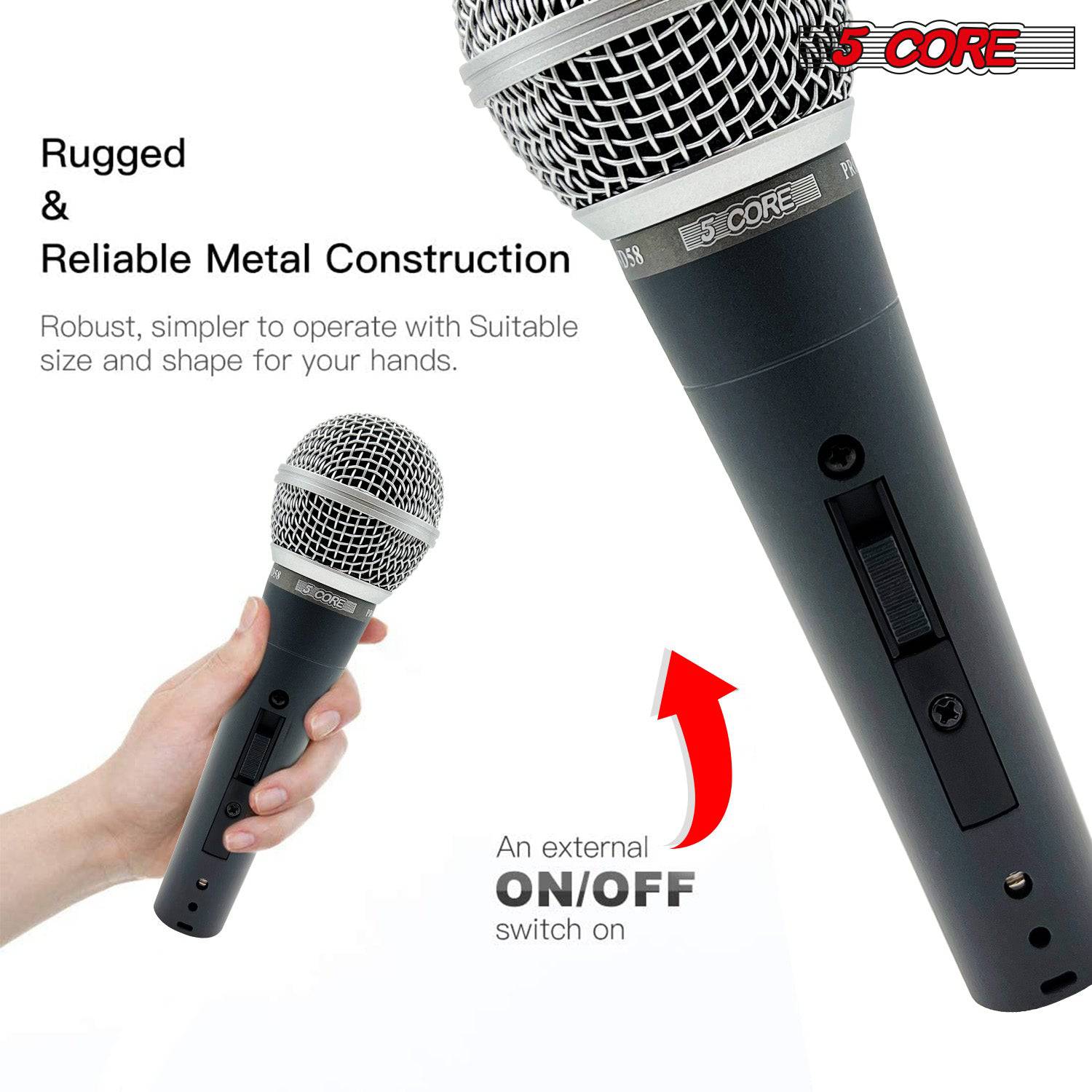 5 CORE Premium Vocal Dynamic Cardioid Handheld Microphone Neodymium (ND-58)