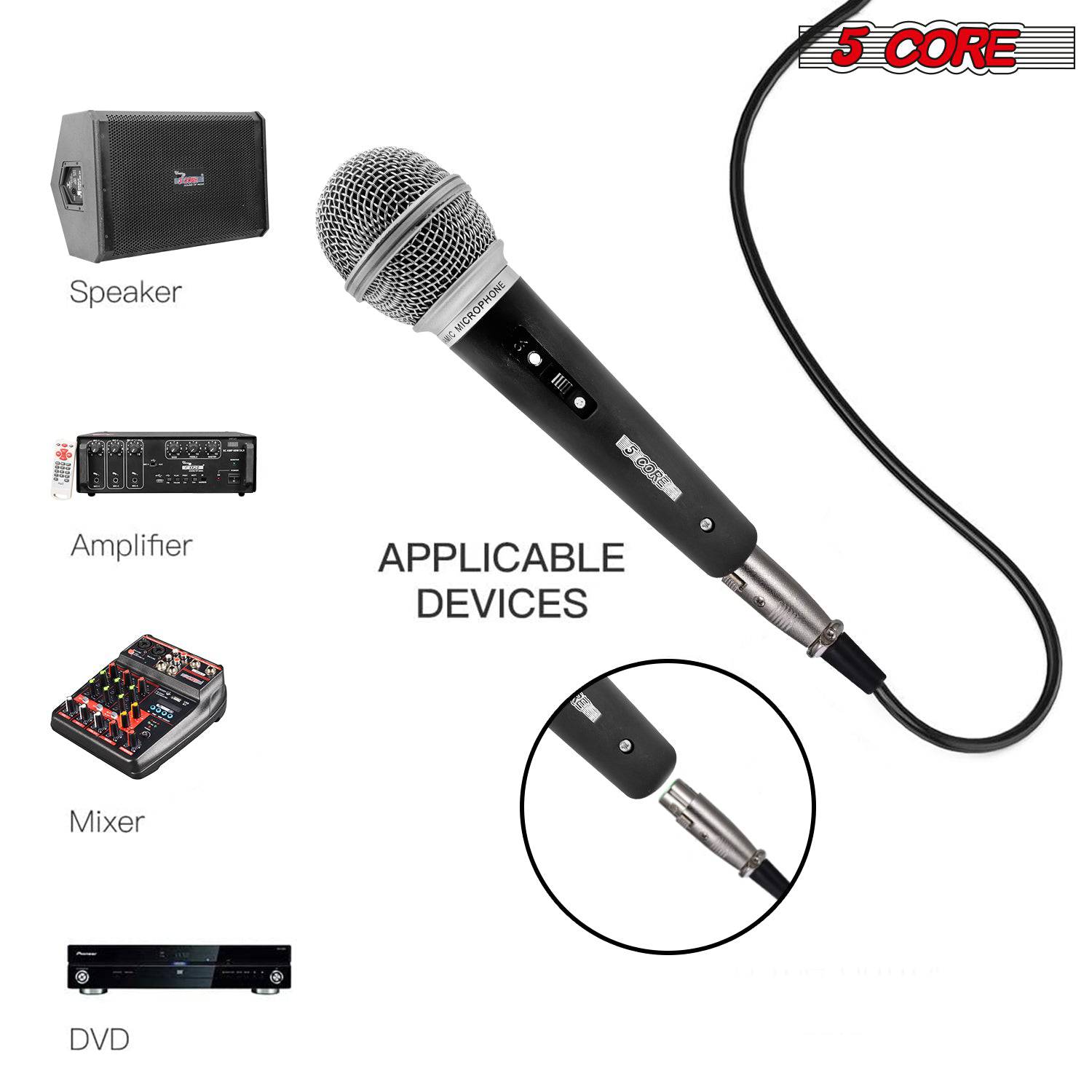 5 CORE Premium Vocal Dynamic Cardioid Handheld Microphone with XLR cord (PM 58)