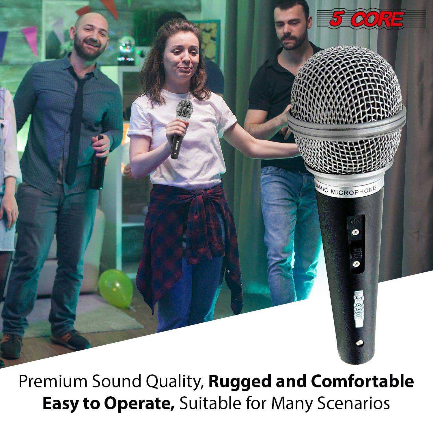 5 CORE Premium Vocal Dynamic Cardioid Handheld Microphone with XLR cord (PM 58)