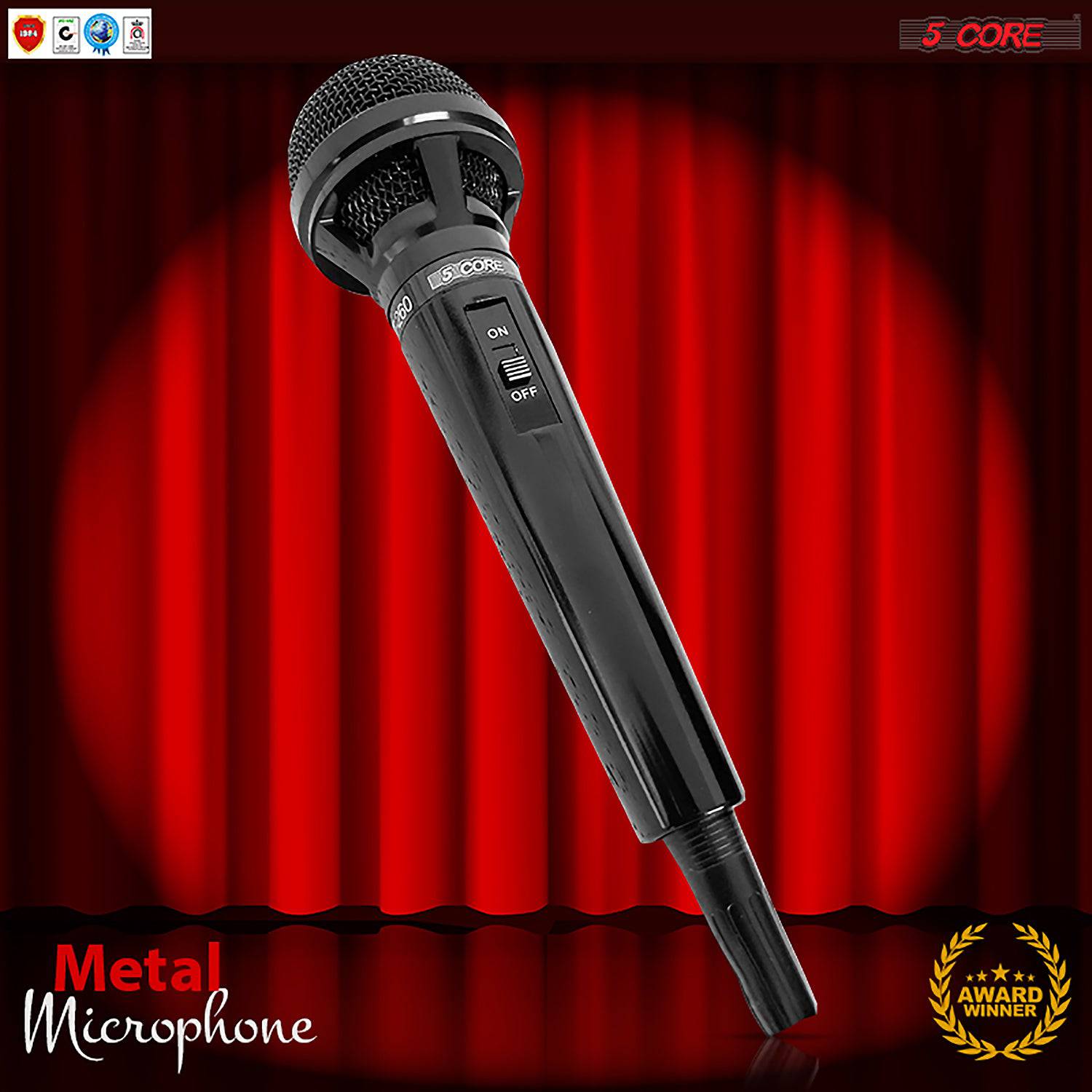 Dynamic Microphone with ON/OFF Switch Includes 12ft XLR Cable MIC 260