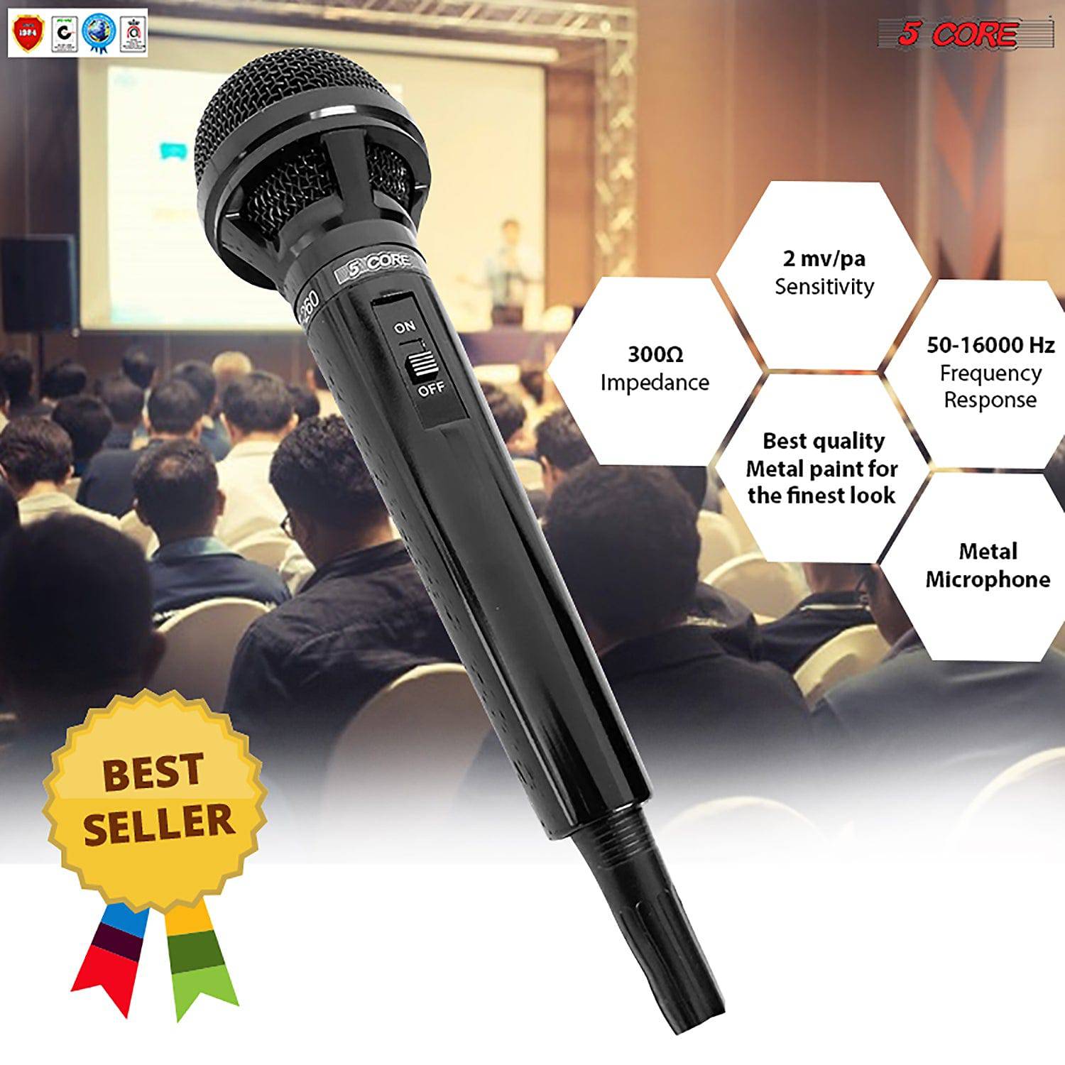 Dynamic Microphone with ON/OFF Switch Includes 12ft XLR Cable MIC 260