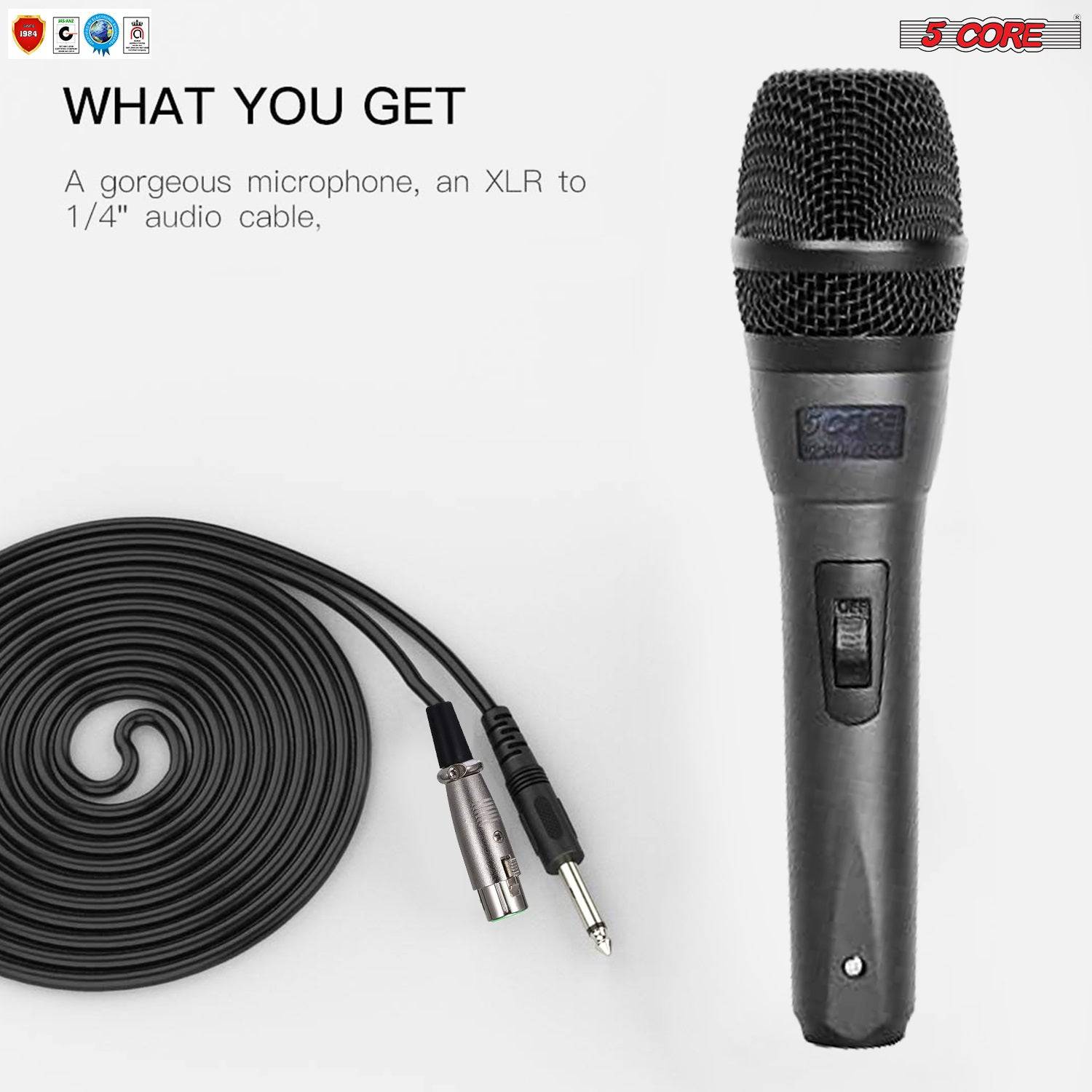 5 CORE Premium Vocal Dynamic Cardioid Handheld Microphone Neodymium