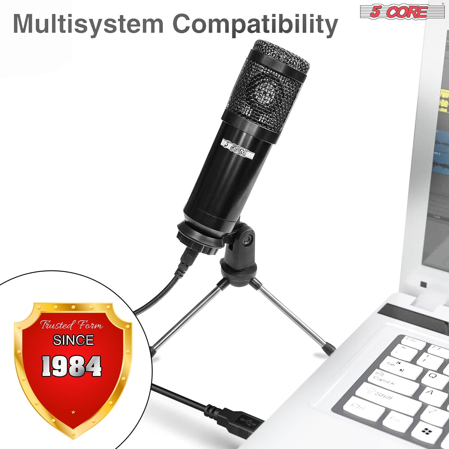 5Core Pro Audio Condenser Recording Microphone Set Podcast Gaming PC