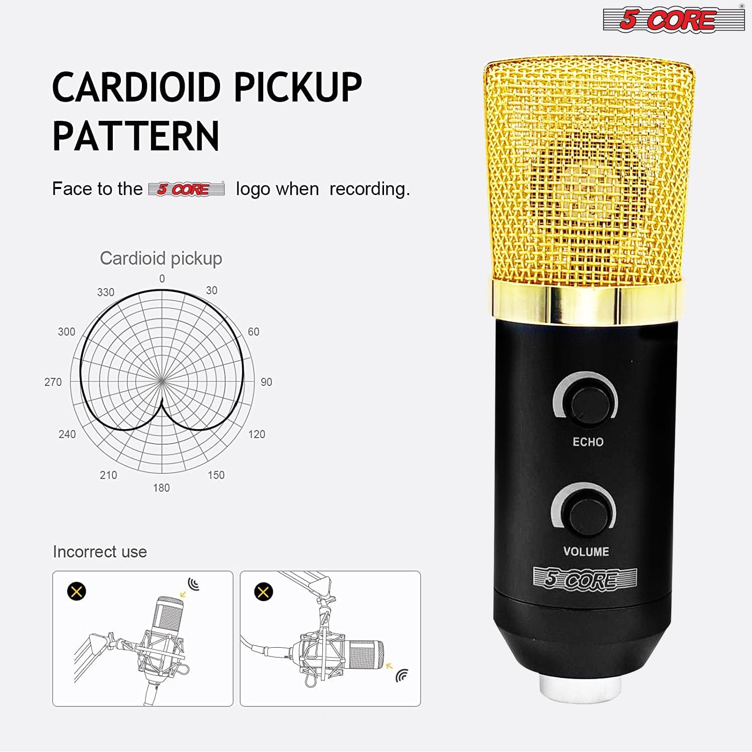 Premium Pro Audio Condenser Recording Microphone Podcast Gaming PC