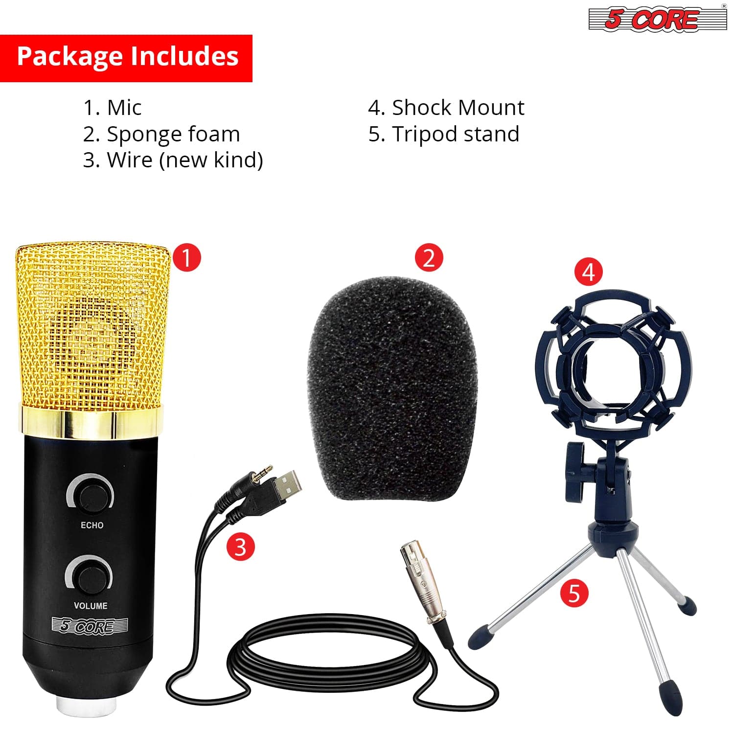 Premium Pro Audio Condenser Recording Microphone Podcast Gaming PC