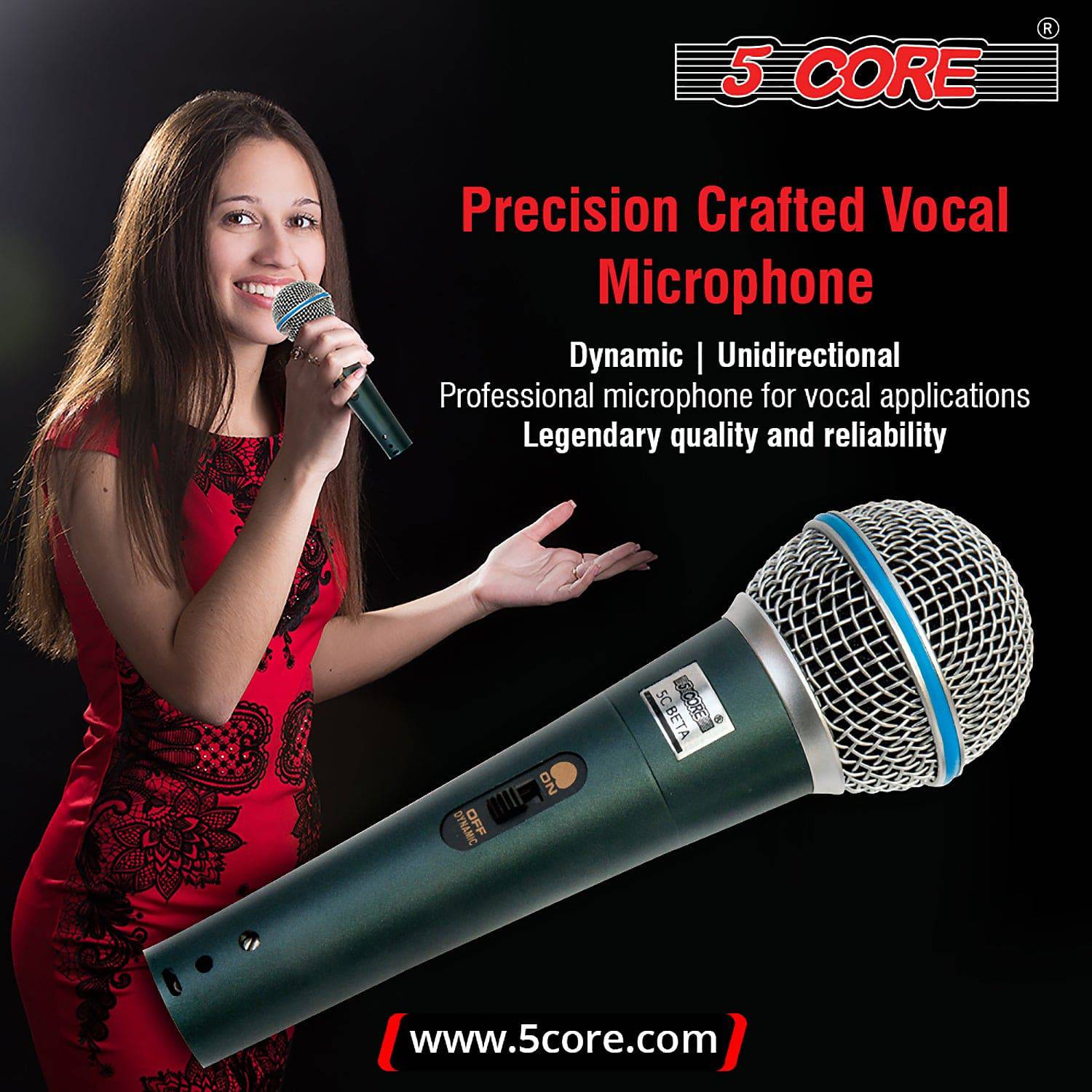 5 CORE Premium Vocal Dynamic Cardioid Handheld Microphone