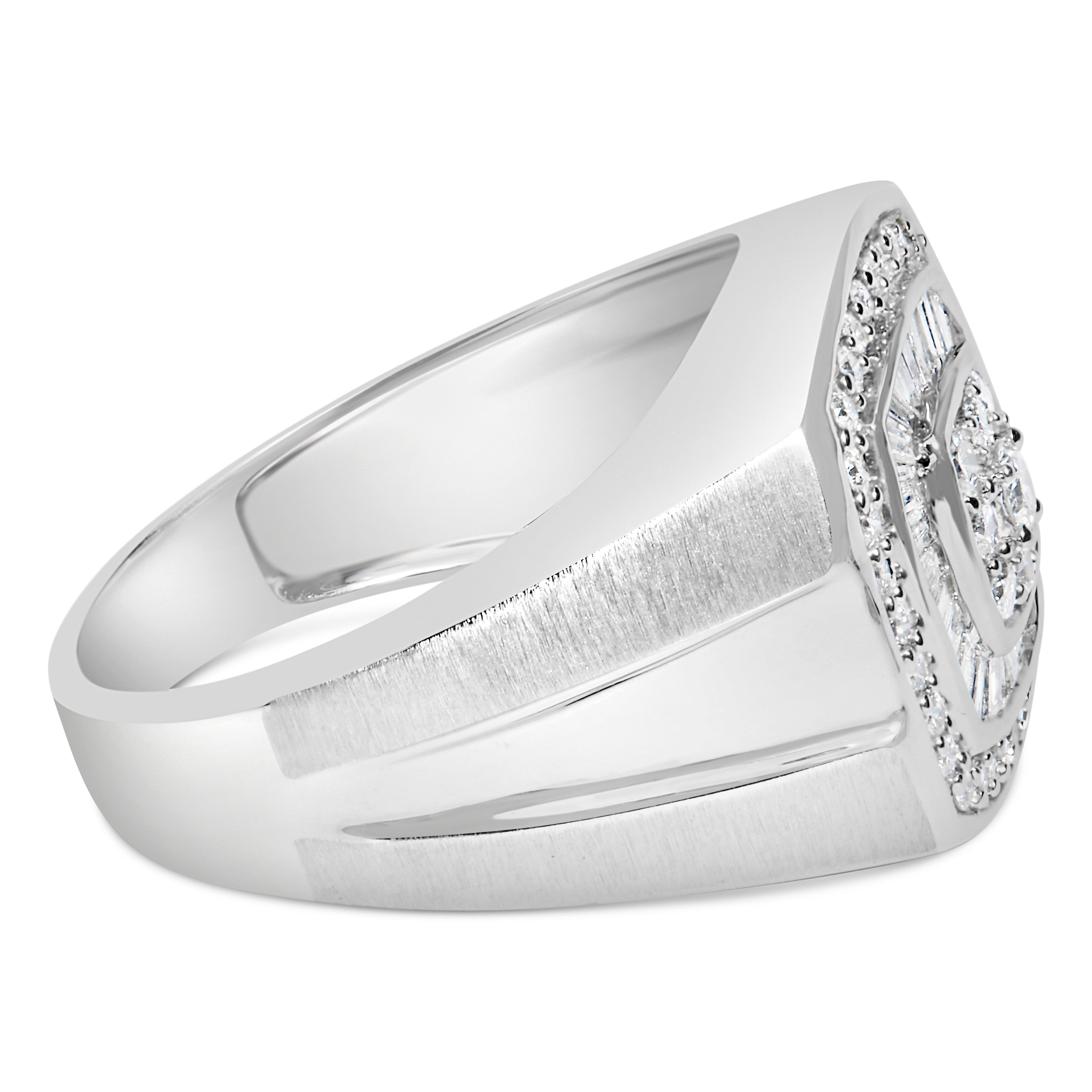 14K White Gold Men's Diamond Band Ring (1 cttw, H-I Color, SI1-SI2 Clarity)