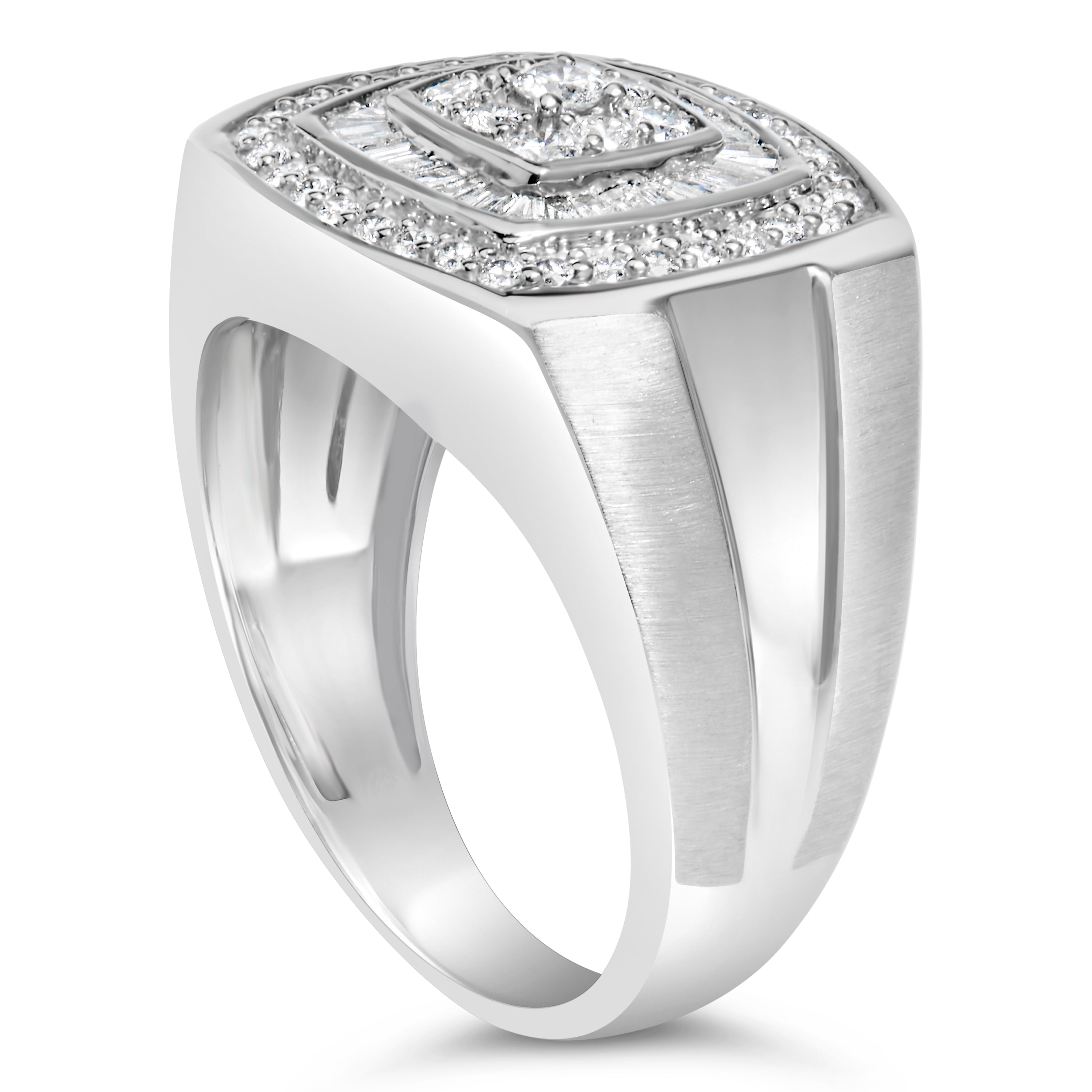 14K White Gold Men's Diamond Band Ring (1 cttw, H-I Color, SI1-SI2 Clarity)