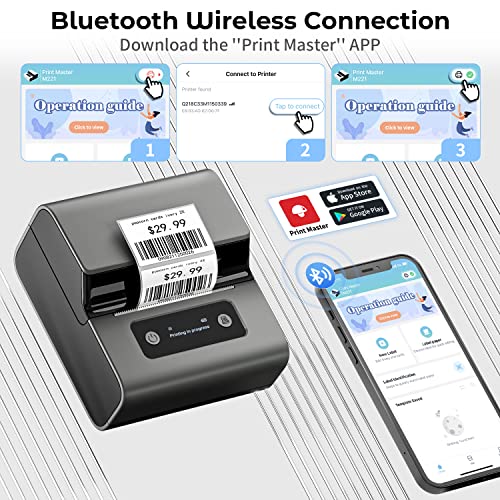 Goknu M221 Label Maker-Flagship’s Advanced 3Inch Bluetooth Thermal Label Printer, Print Clearer & Sharper, for Address, Barcode, Ingredient,Crafts, Label Printer for Small Business, for Phone & PC