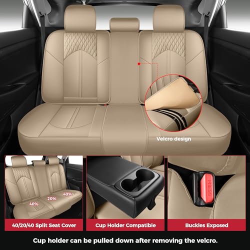 FREESOO Car Seat Covers Only Front 2pc, Breathable Faux Leather Seat Covers for Cars, Automotive Universal Seat Cover Protector Fit for Most Sedan SUV Pick-up Truck(Black)