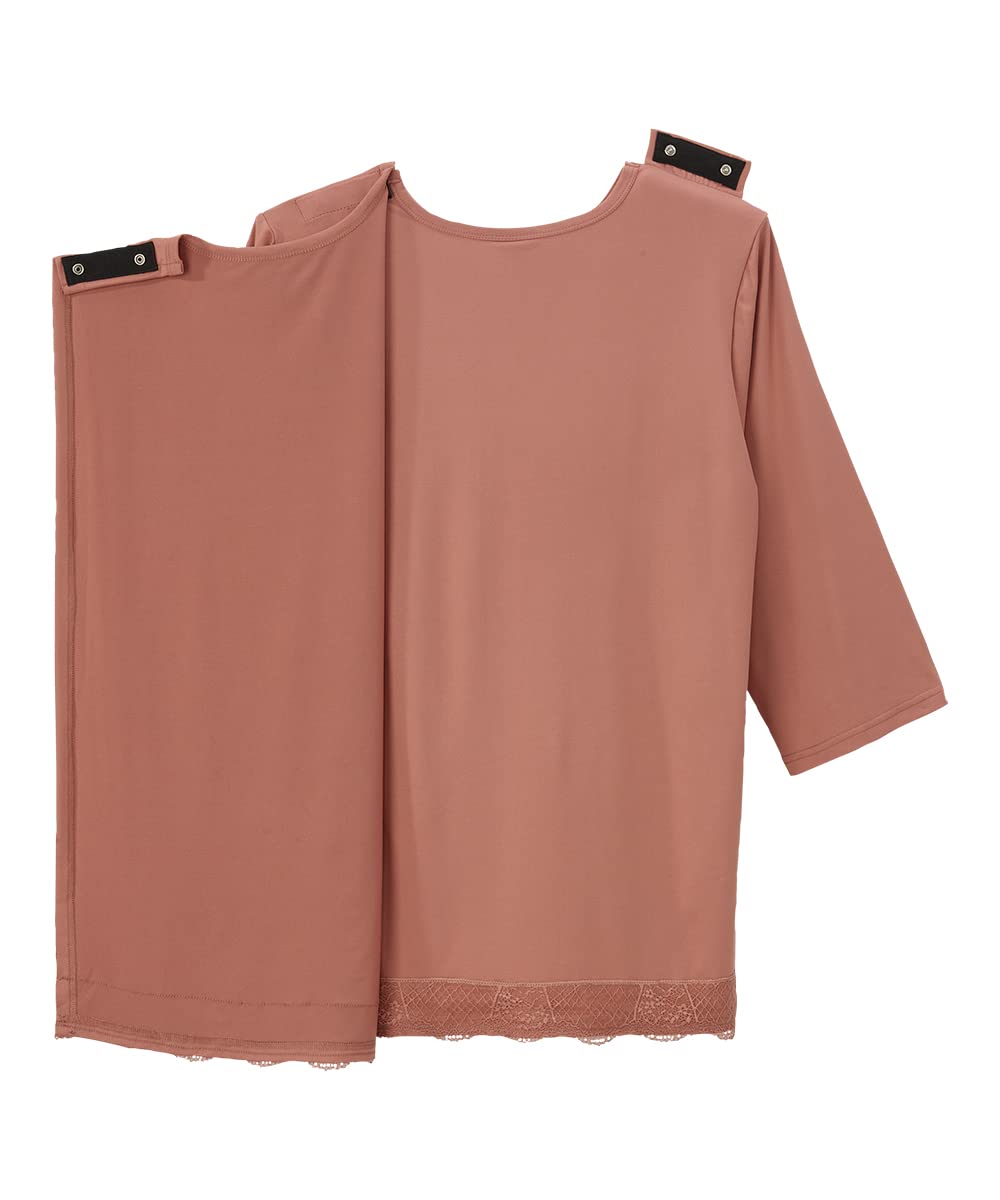 Women’s Open-Back Adaptive No-Peek Lace V-Neck Top - Rose Clay SMA